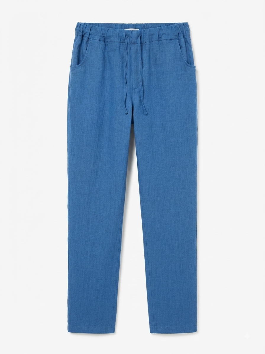 PANTALÓN LINO COLOR JEANS