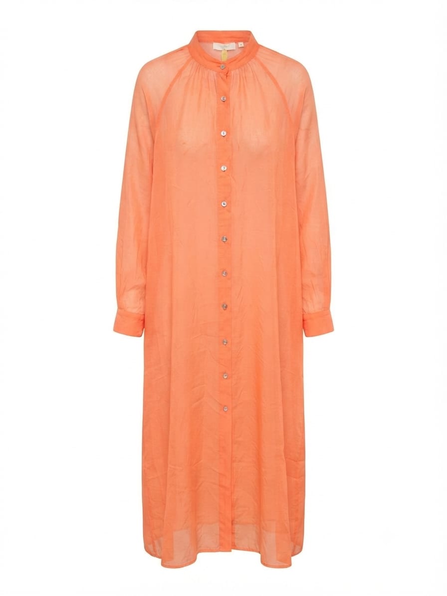 VESTIDO NARANJO TRASLÚCIDO