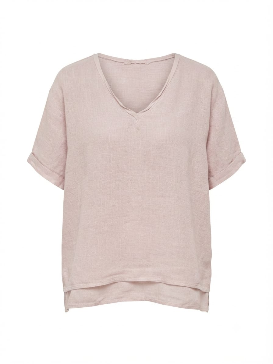 POLERA ROSA CORTE HOLGADO