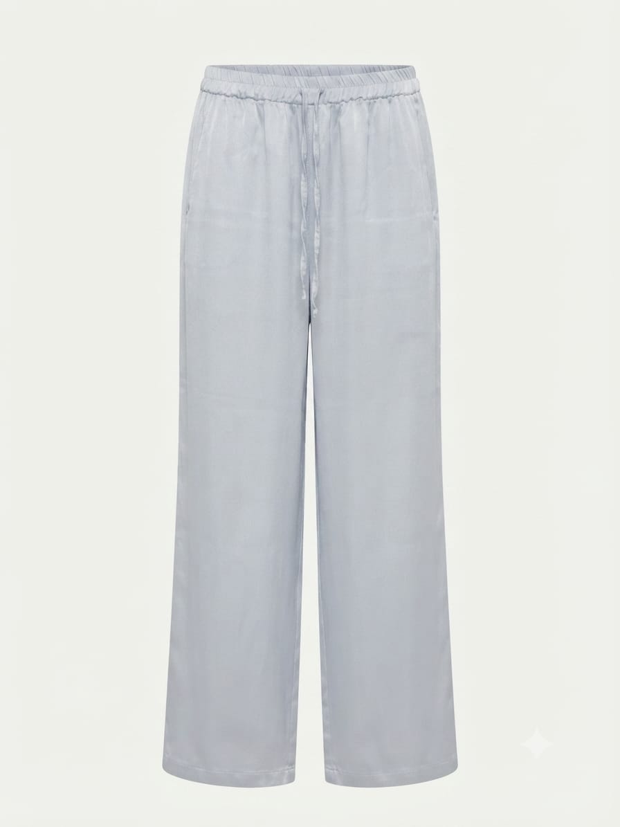 PANTALÓN CELESTE CON SEDA