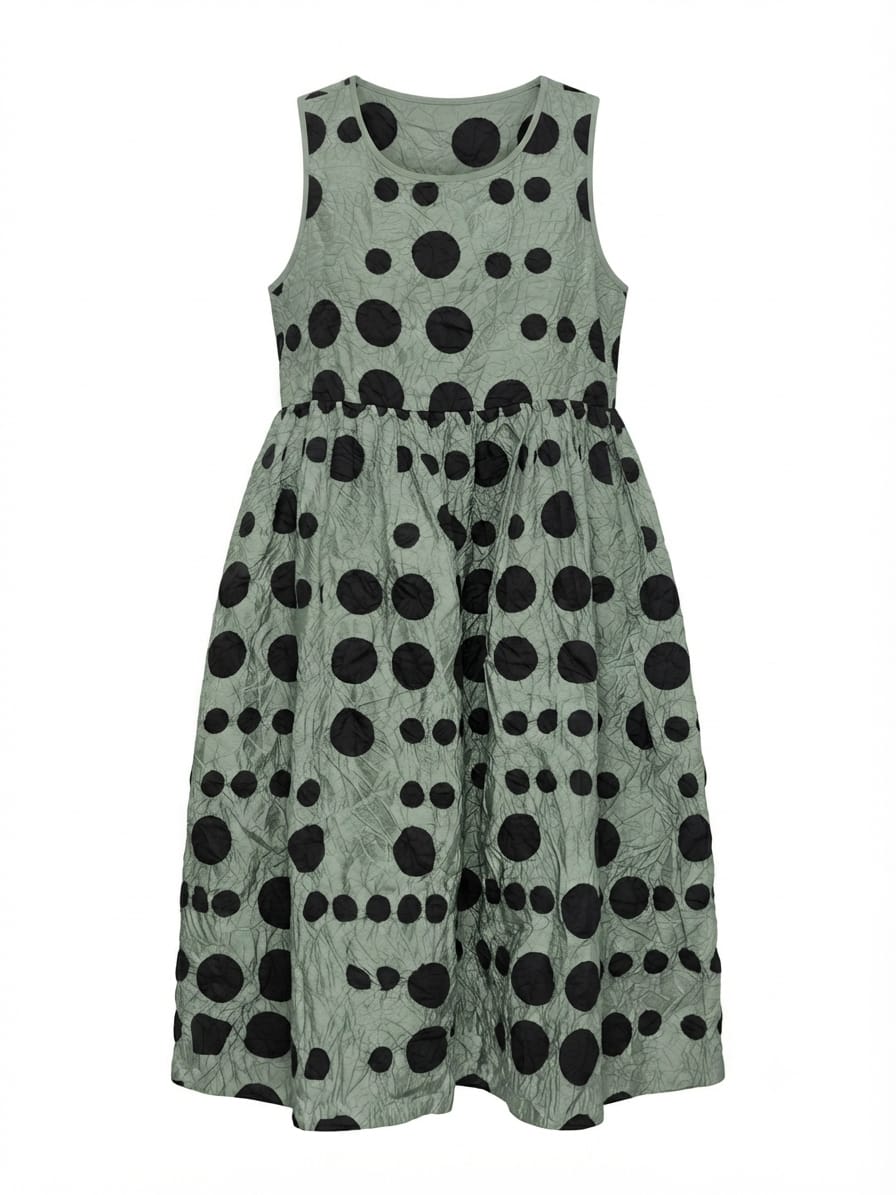 VESTIDO DE PUNTOS VERDE