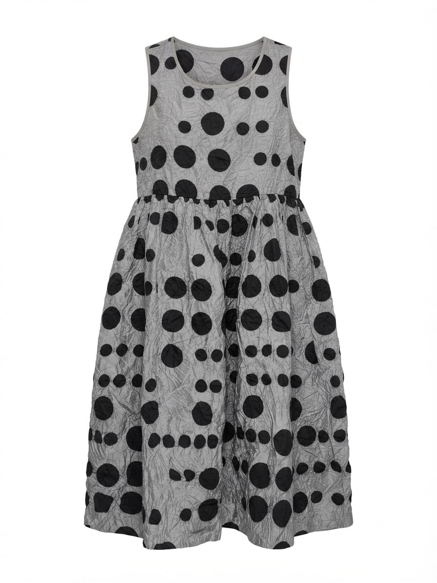VESTIDO DE PUNTOS GRIS