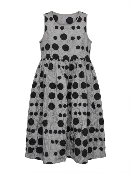 VESTIDO DE PUNTOS GRIS