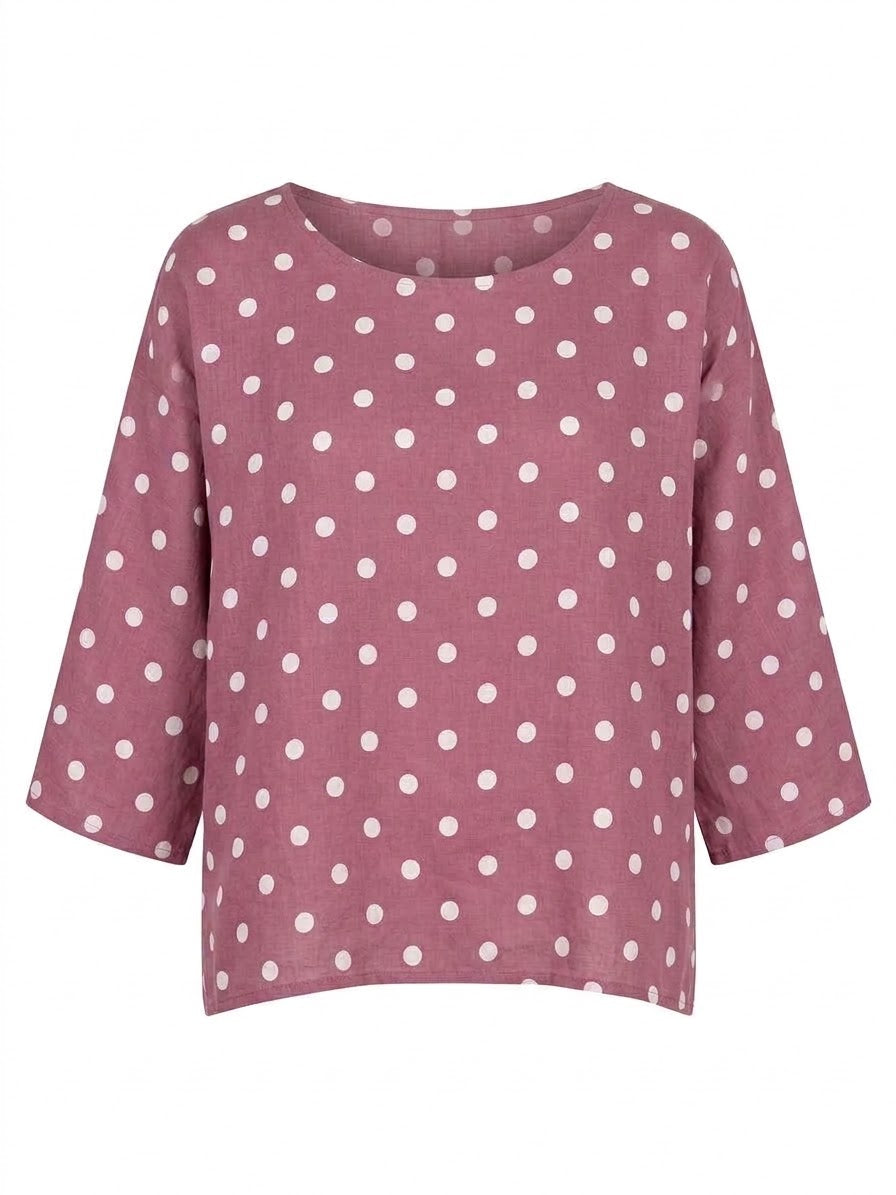 BLUSA CON PUNTOS DE LINO