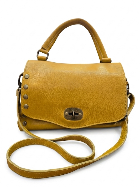 CARTERA MOSTAZA DE CUERO