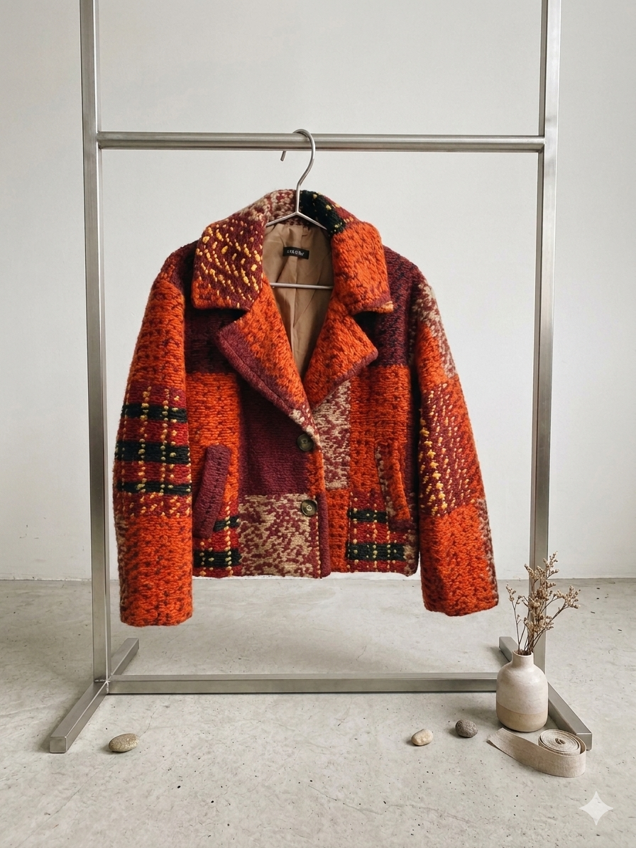 CHAQUETA DE LANA PATCHWORK