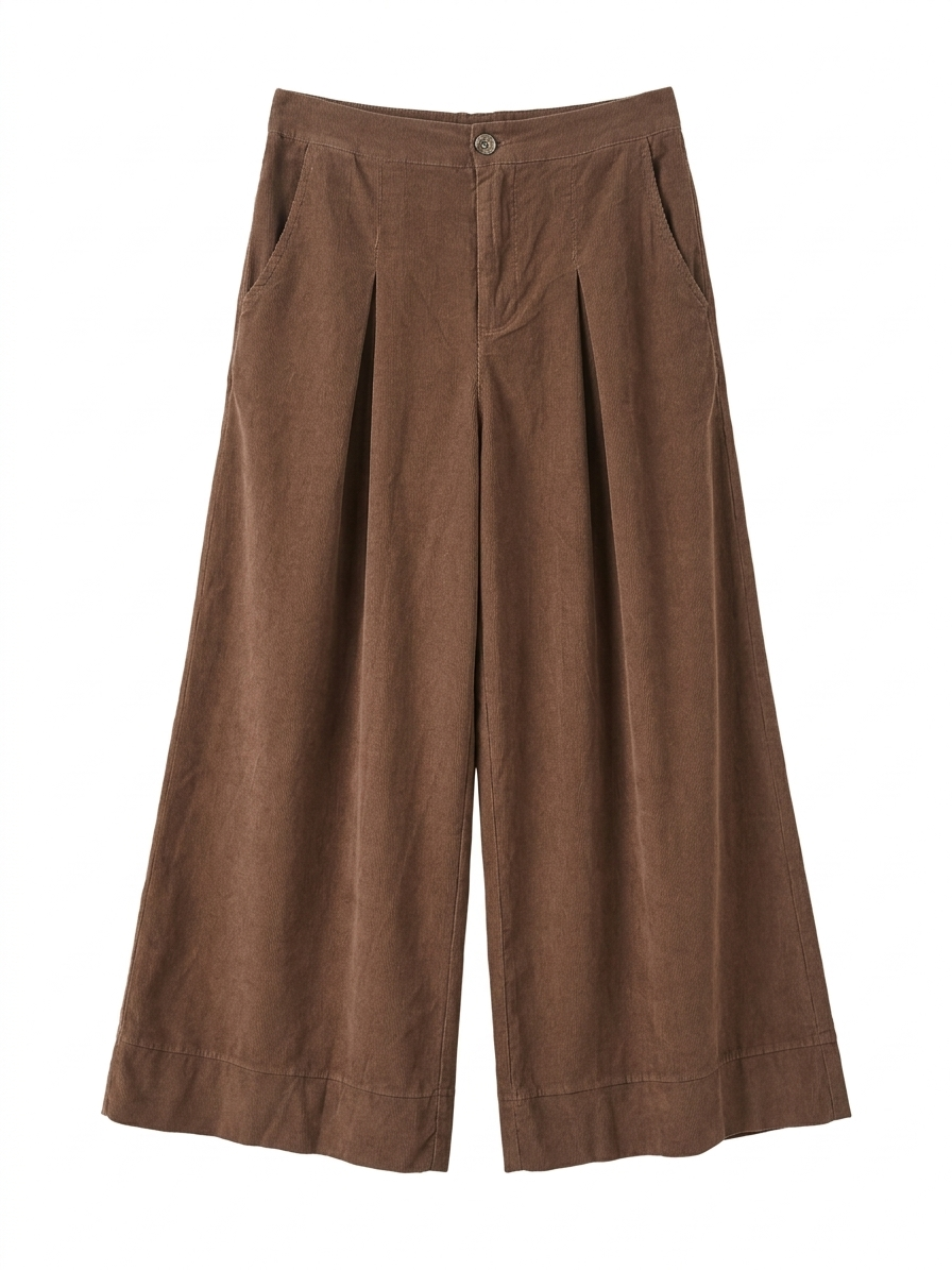 PANTALÓN WIDE LEG DE COTELÉ