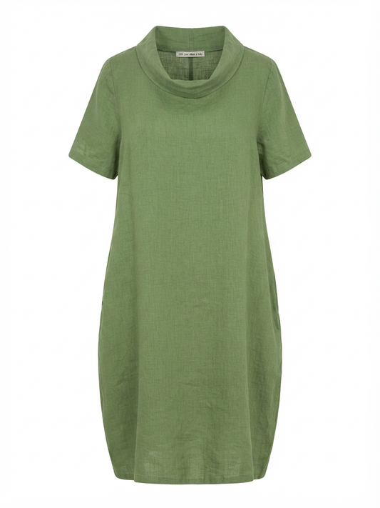 VESTIDO LINO VERDE OLIVA